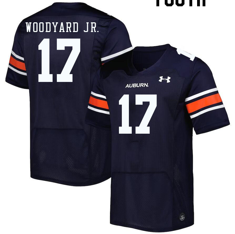 Youth #17 Robert Woodyard Jr. Auburn Tigers College Football Jerseys Stitched-Navy